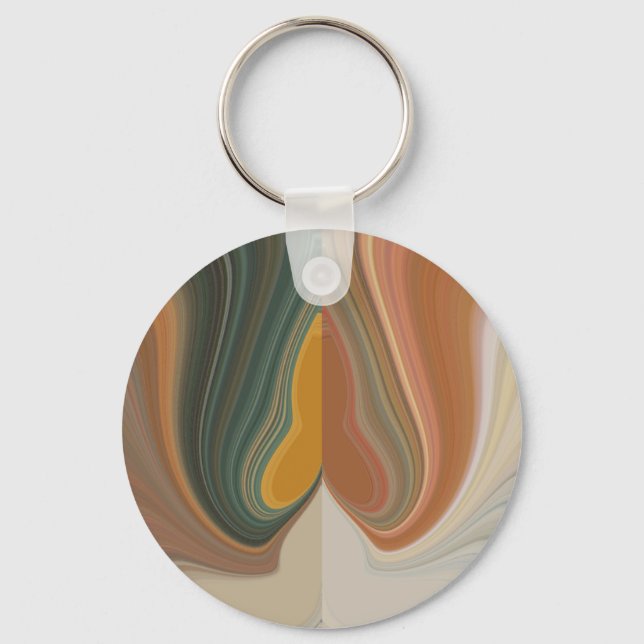 Retro Abstract Art Print Key Ring (Front)