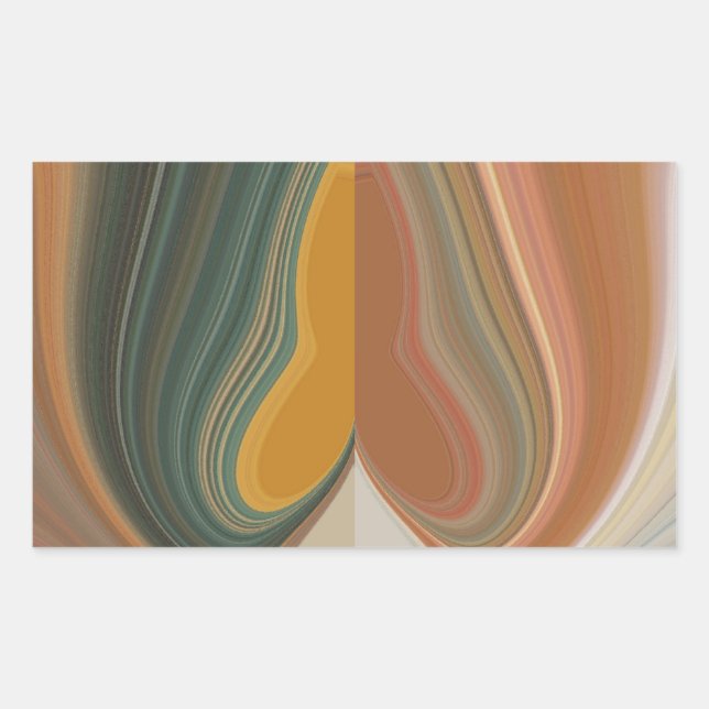 Retro Abstract Art Print Rectangular Sticker (Front)