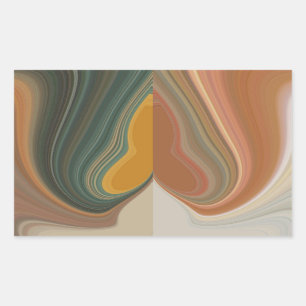 Retro Abstract Art Print Rectangular Sticker