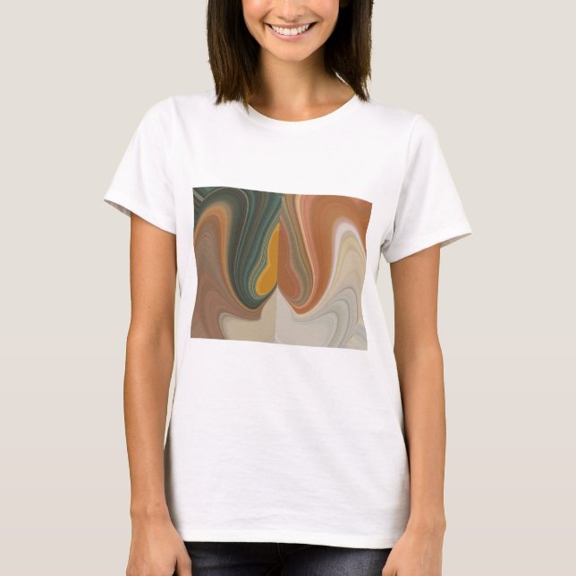 Retro Abstract Art Print T-Shirt (Front)