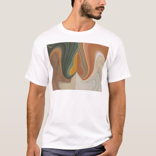 Retro Abstract Art Print T-Shirt (Front)