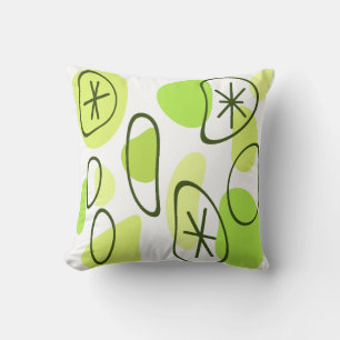 Retro Abstract Art Rocks Chartreuse Cushion