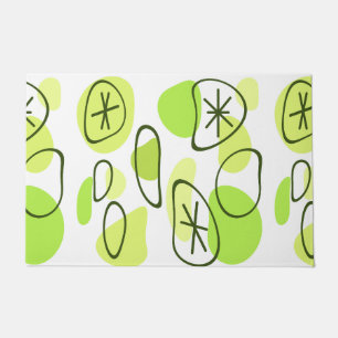 Retro Abstract Art Rocks Chartreuse Doormat