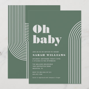 Retro Abstract Baby Shower Invitation