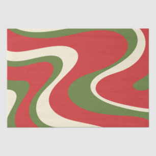 Retro Abstract Boho Trippy Christmas Pattern Tissue Paper