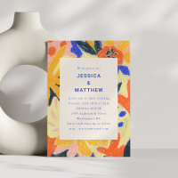 Retro Abstract Botanical Fun Wedding All In One