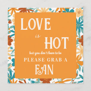 Retro Abstract Bright Bold Wedding Fan Sign Programme