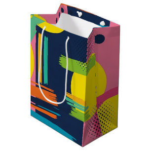 Retro Abstract Brushstroke (11) Medium Gift Bag