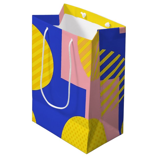 Retro Abstract Brushstroke (13) Medium Gift Bag (Front Angled)