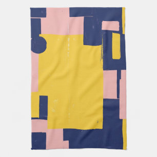Retro Abstract Brushstroke (14) Tea Towel