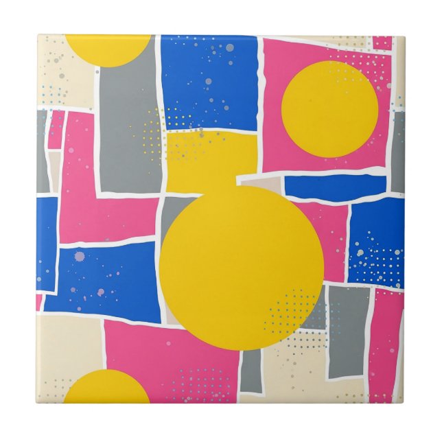 Retro Abstract Brushstroke (15) Tile (Front)
