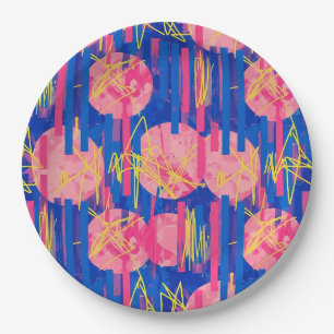 Retro Abstract Brushstroke (2) Paper Plate