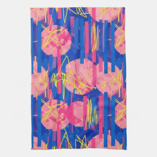 Retro Abstract Brushstroke (2) Tea Towel