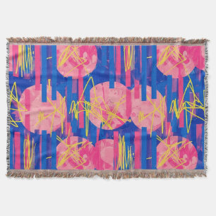 Retro Abstract Brushstroke (2) Throw Blanket