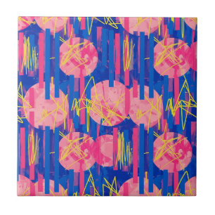 Retro Abstract Brushstroke (2) Tile