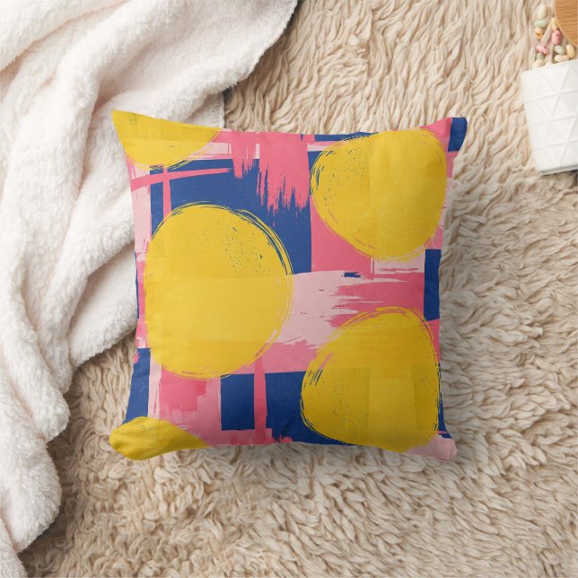 Retro Abstract Brushstroke (3) Cushion (Blanket)