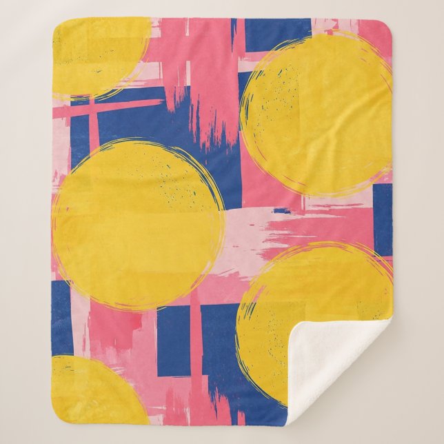 Retro Abstract Brushstroke (3) Sherpa Blanket (Front)