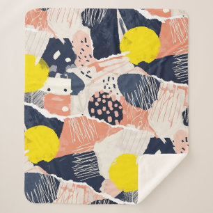 Retro Abstract Brushstroke (4) Sherpa Blanket