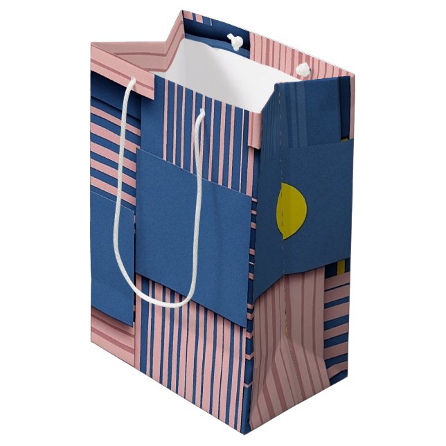 Retro Abstract Brushstroke (5) Medium Gift Bag (Front Angled)