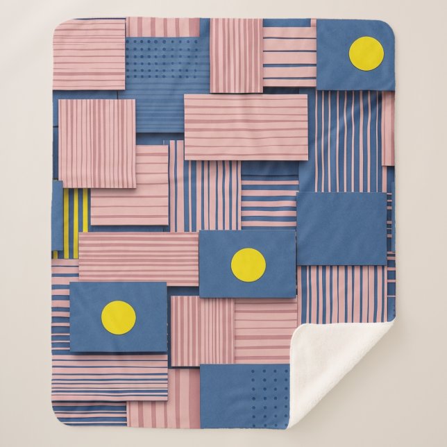 Retro Abstract Brushstroke (5) Sherpa Blanket (Front)