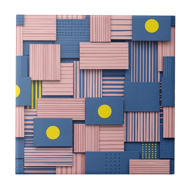 Retro Abstract Brushstroke (5) Tile (Front)