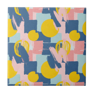 Retro Abstract Brushstroke (6) Tile
