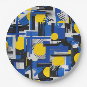 Retro Abstract Brushstroke (7) Paper Plate