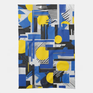 Retro Abstract Brushstroke (7) Tea Towel