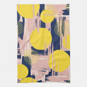 Retro Abstract Brushstroke (8) Tea Towel