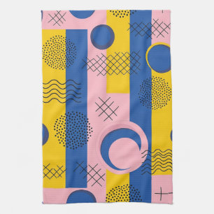 Retro Abstract Brushstroke (9) Tea Towel