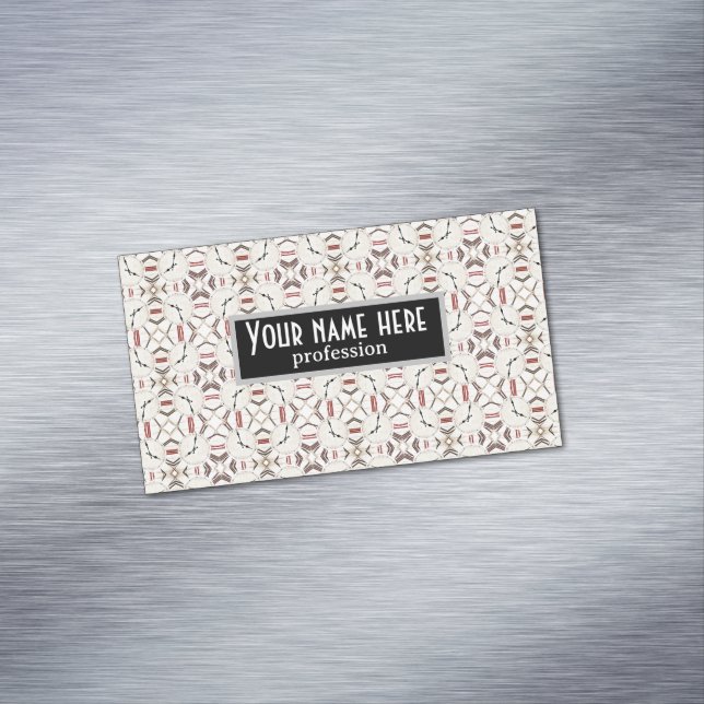 Retro abstract clock pattern 	Magnetic business card (In Situ)