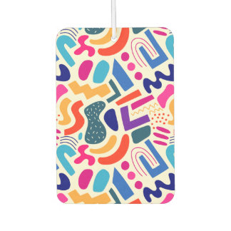 Retro Abstract Colourful Doodle Pattern Car Air Freshener