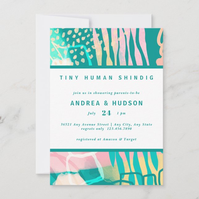 Retro Abstract | Couples Baby Shower Invitation (Front)
