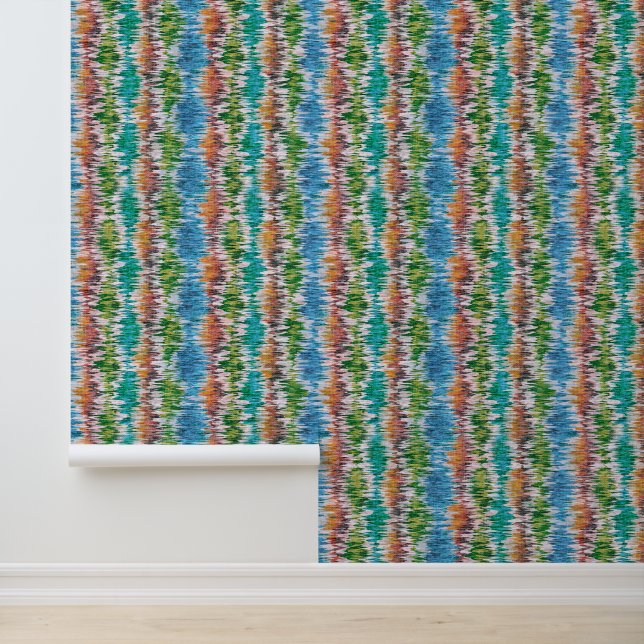Retro abstract design in Ikat style. Wallpaper (Application)