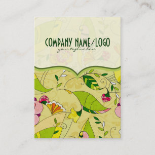 Retro Abstract Floral Collage Template 2 Business Card