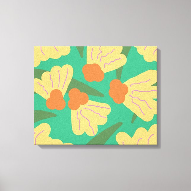 Retro Abstract Florals Canvas Print (Front)