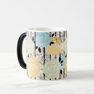 Retro, abstract flowers magic mug