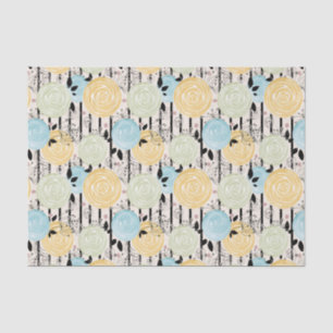 Retro, abstract flowers tissue paper