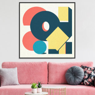 Retro Abstract Geometric Risograph Art Design Photo Print