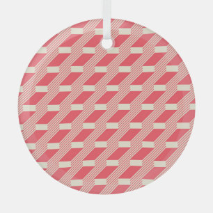 Retro Abstract Geometric, Vintage Stairs. Glass Tree Decoration