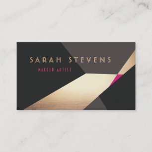Retro Abstract Gold Makeup Artist Modern Edgey Business Card