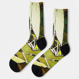 Retro Abstract Graffiti Geometric Urban Hand Socks