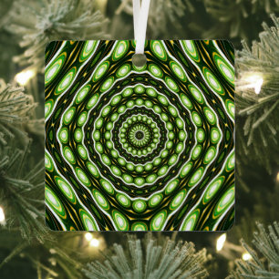 Retro Abstract Green Pattern Metal Tree Decoration