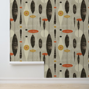 Retro Abstract Grey Geometric Pattern Wallpaper