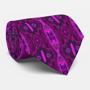Retro Abstract Hot Pink and Magenta Pattern Tie