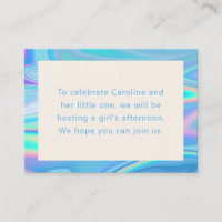 Retro Abstract Iridescent Blue Unique Baby Shower