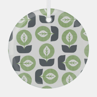 Retro Abstract Leaves: Seamless Vintage Style Glass Tree Decoration