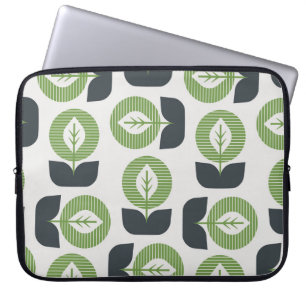 Retro Abstract Leaves: Seamless Vintage Style Laptop Sleeve