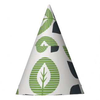 Retro Abstract Leaves: Seamless Vintage Style Party Hat