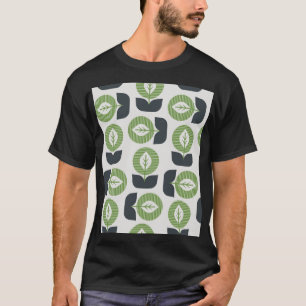 Retro Abstract Leaves: Seamless Vintage Style T-Shirt